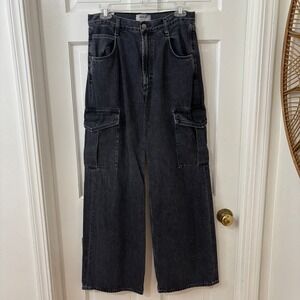 Agolde Black Wide Leg Jeans